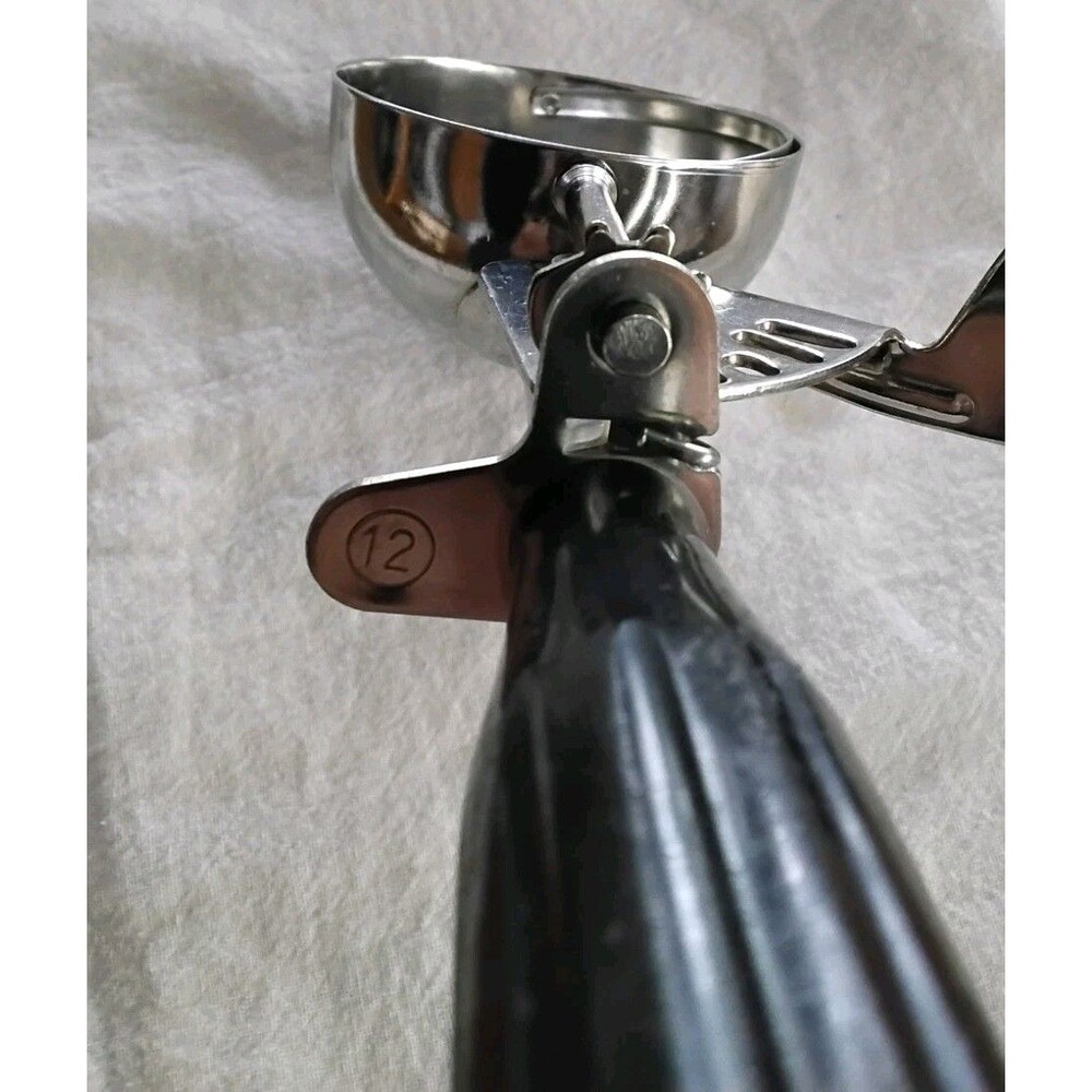 Vintage Ice Cream Scoop Black w/Blue End Plastic Handle ABC #12 Japan - Picture 4 of 7
